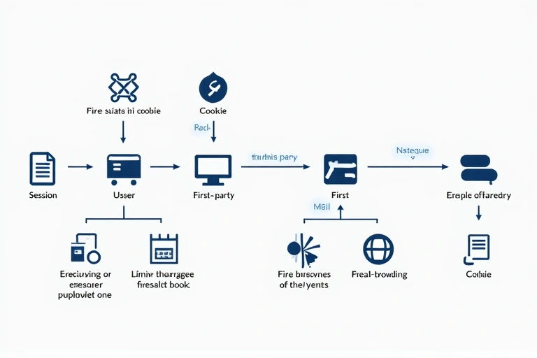 Diagram showing data flow from user to website and third-party services via cookies